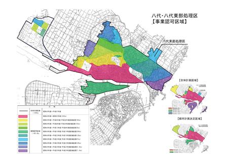 八代市公共下水道事業実施区域図