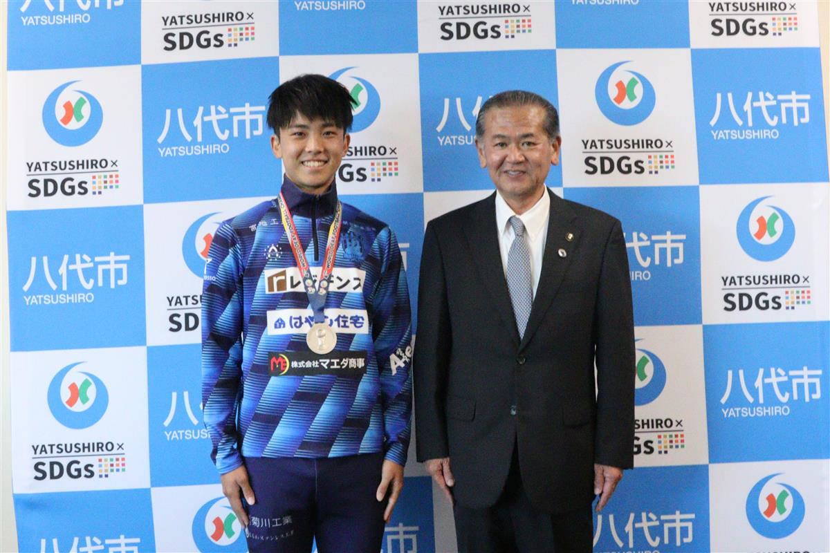 湯野選手と中村市長