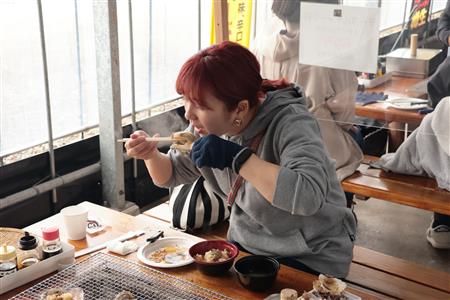 新鮮なカキを堪能