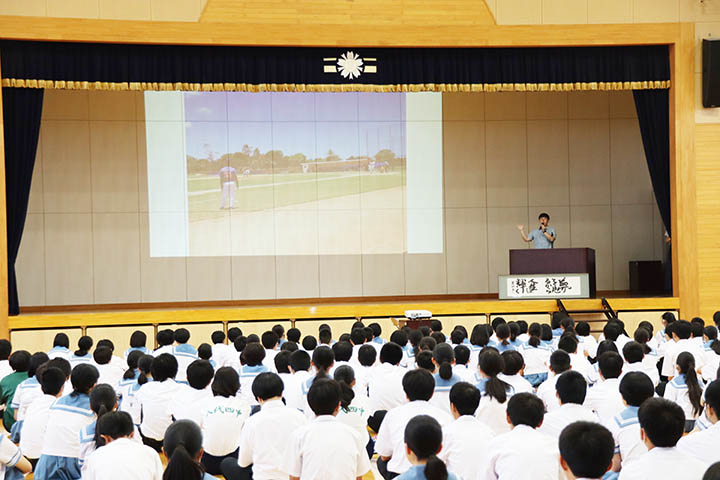 ▲講演を行う有馬氏