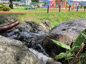 新八代駅がめさん公園せせらぎ水路