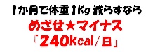 めざせマイナス240Kcal