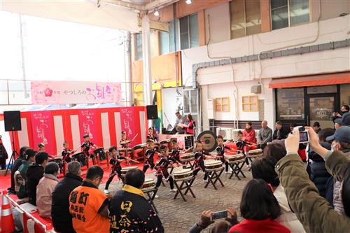 ▲夕葉保育園園児による太鼓演奏