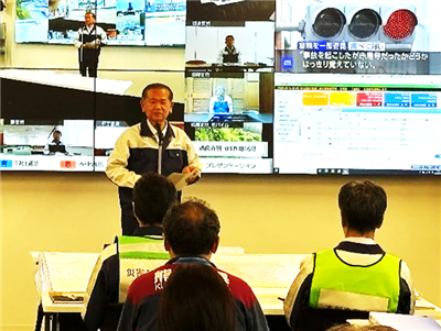 中村市長より災害対応職員等に向けた訓示