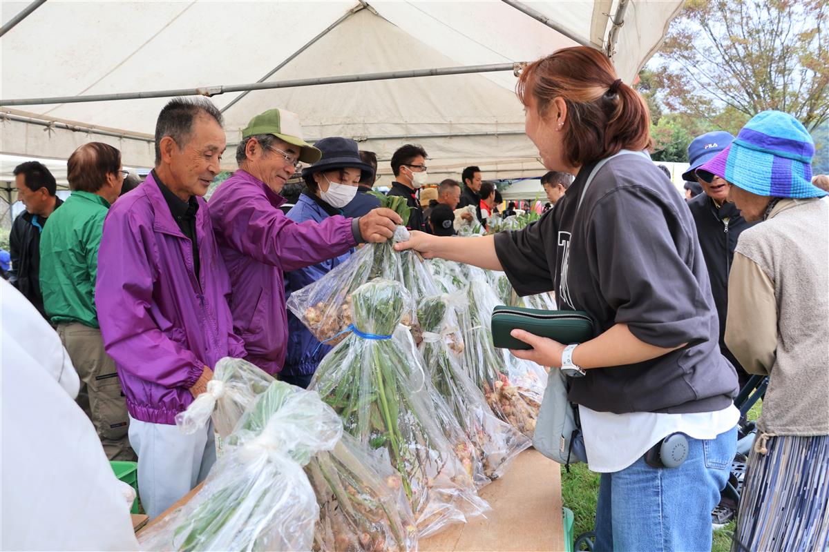 ショウガの即売会の画像