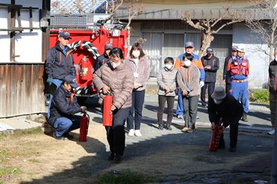 消火器取扱い訓練の様子