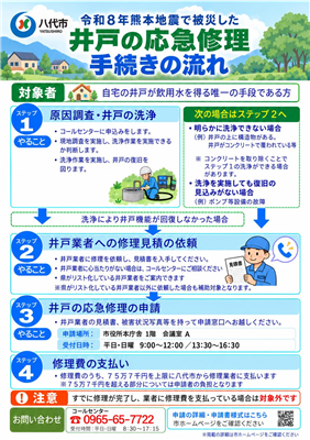 井戸の応急修理チラシ