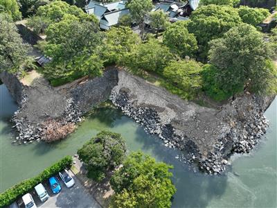 八代城跡被災（上空写真）